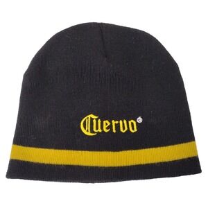 Jose Cuervo Knit Beanie Hat Cap One Size Black/Gold Acrylic